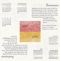 2001 Calendar - warm half